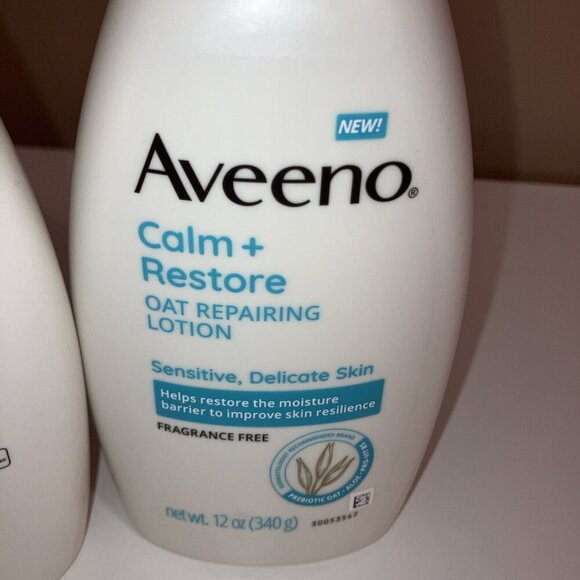Aveeno Calm + Restore Oat Repairing Lotion. Sensitive, Delicate Skin 3 X 12oz - Picture 4 of 4